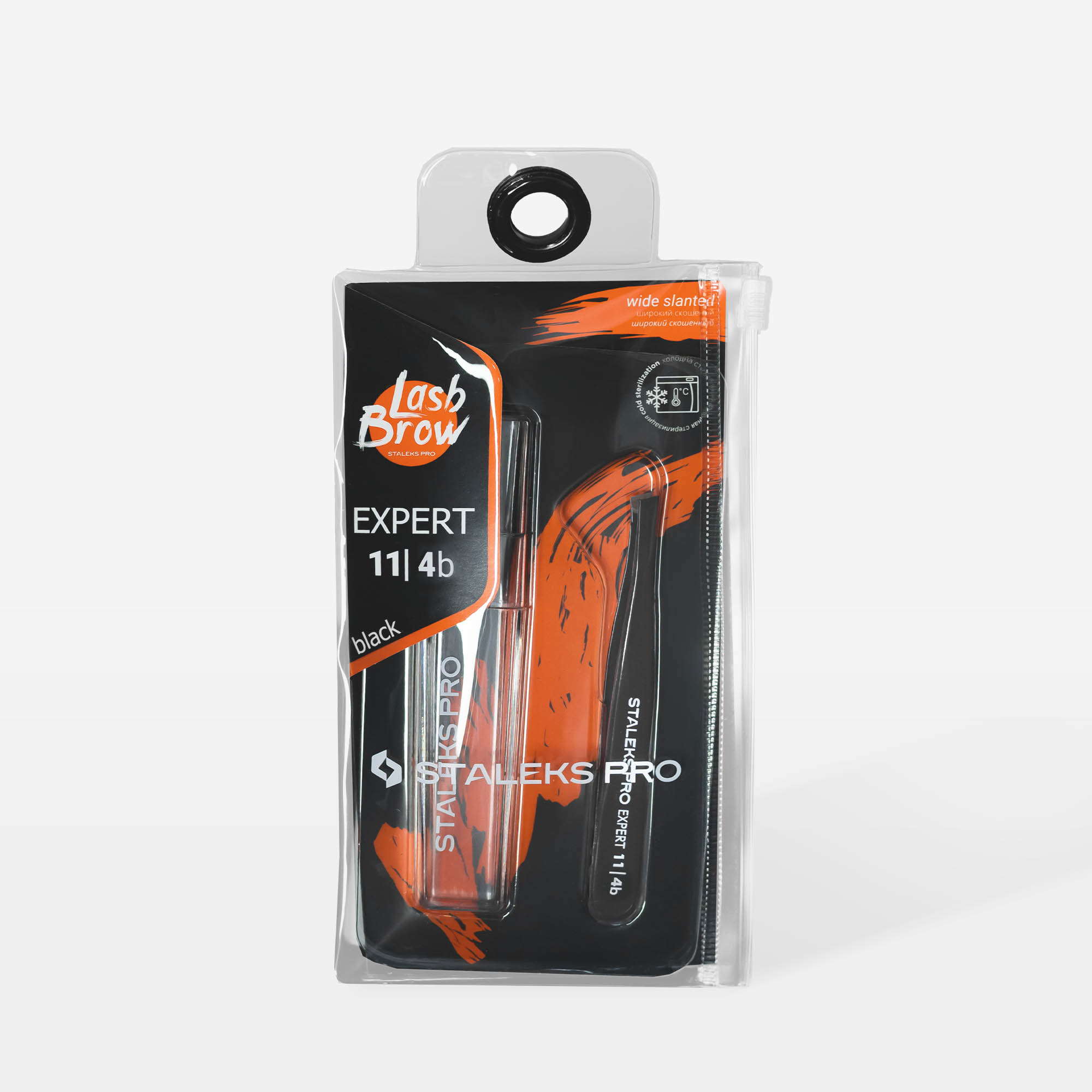 Pinzeta na obočie Staleks Pro Expert 11 Type 4b (úzky sklon), čierna – Obrázok 4
